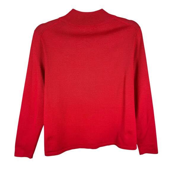 Pendleton Vintage Red Silk Nylon Mock Neck Lightweight Pullover Sweater Size MP - Picture 2 of 5